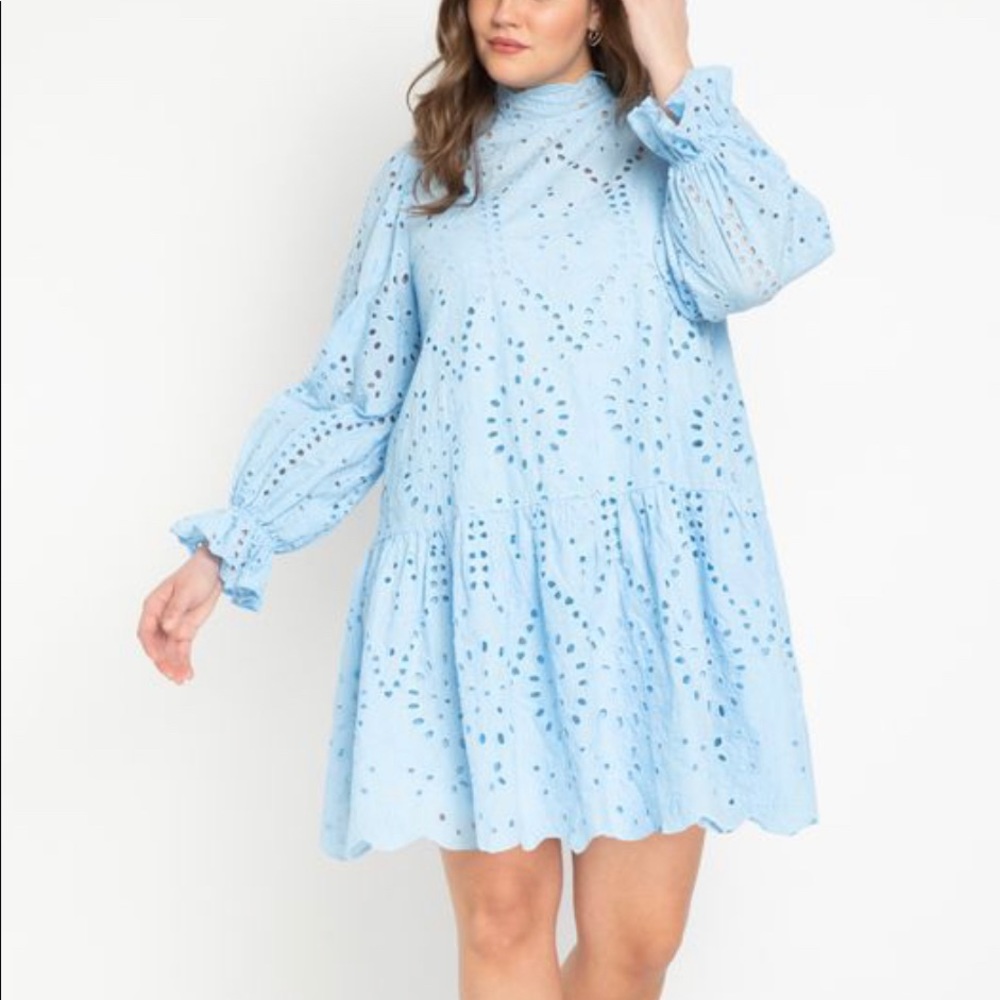 Blue Eyelet Dress | Eloquii